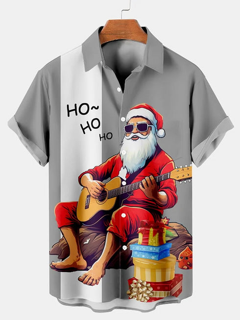 Men's Christmas Funny Graphic Short Sleeve Hawaiian Shirt